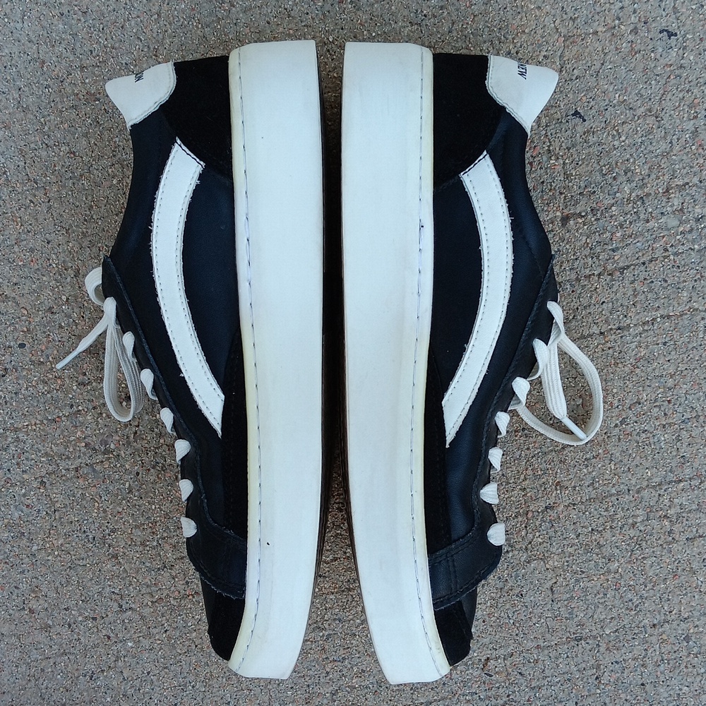Nothing New Black Leather Platform Womens Sneakers - Picture 8 of 10